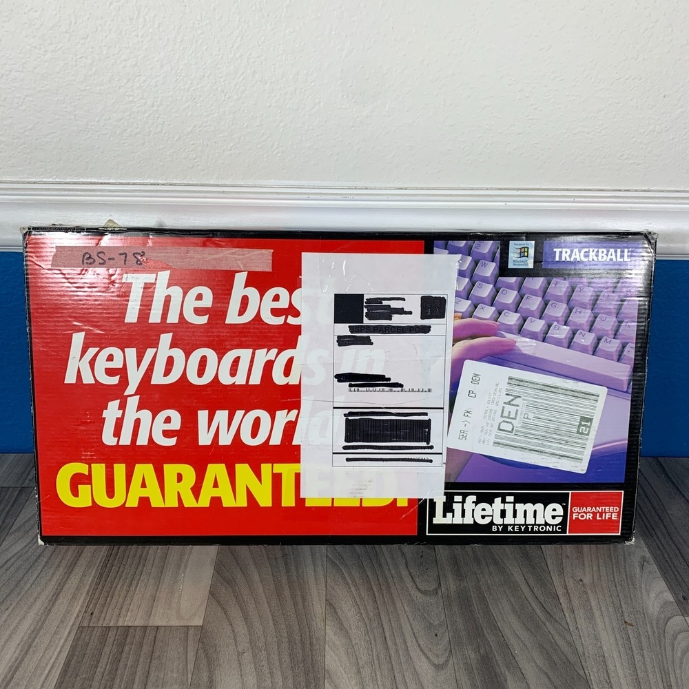 Vintage Keytronic Lifetime Series Keyboard w/ Built In Trackball Retro Computer